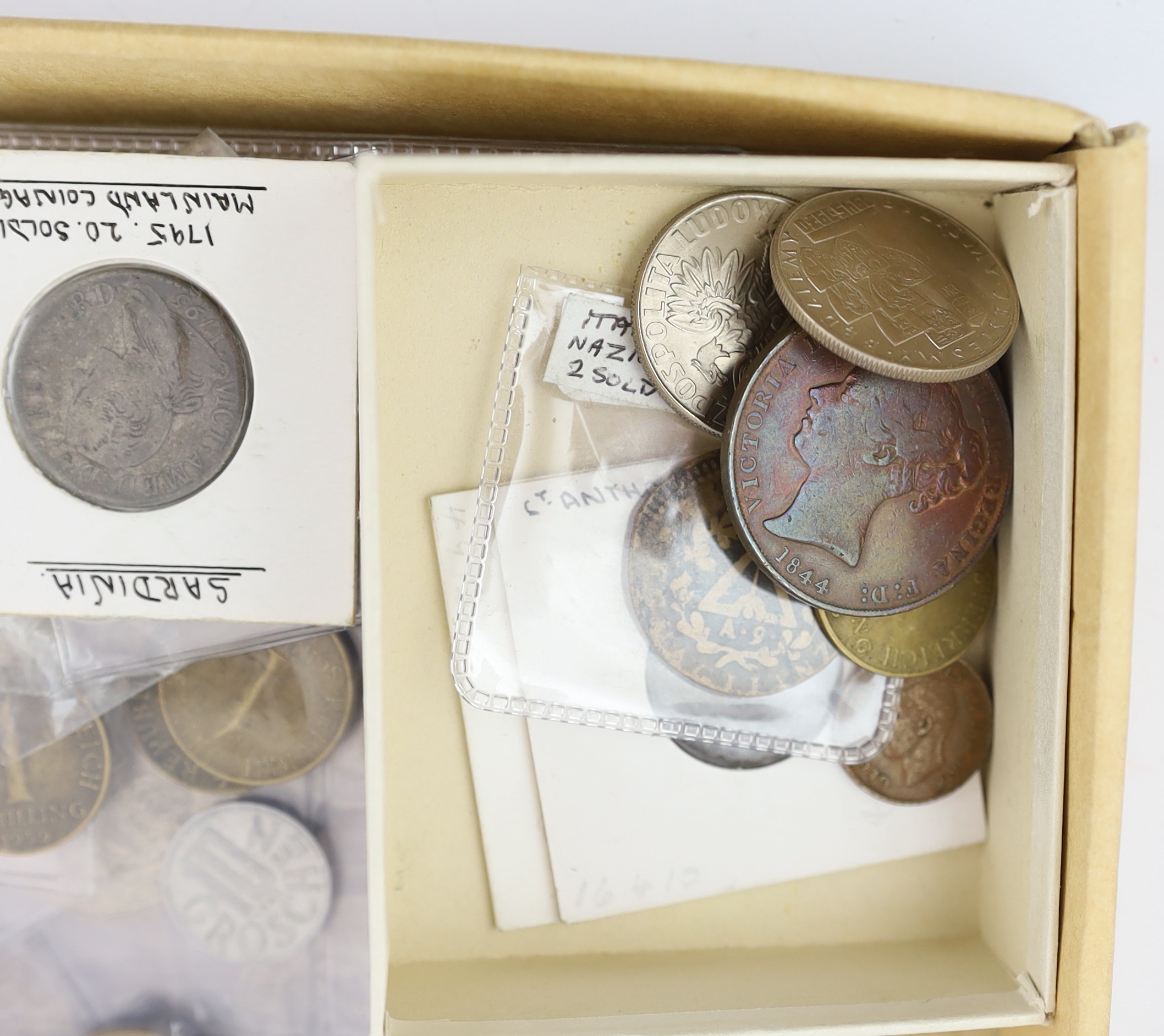 British and World coins, including a collection of Edward VI to George VI halfcrowns